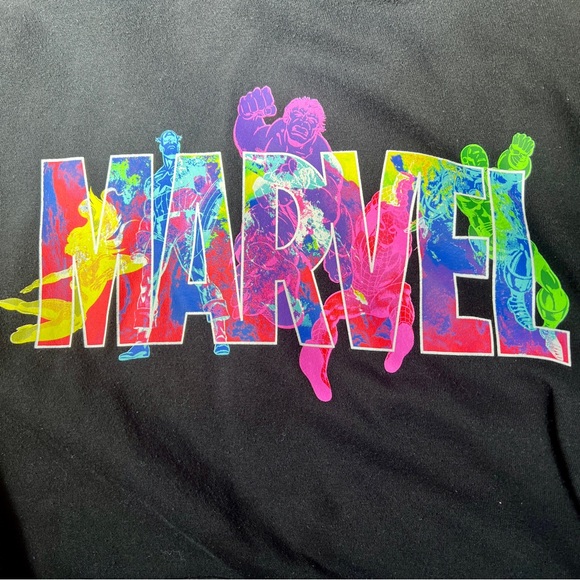 Marvel Neon Logo Hoodie with Sleeve Art - Picture 2 of 5